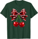 Cherry Bow Coquette Red Cherries Fruits T-Shirt - T-Shirt | Forest