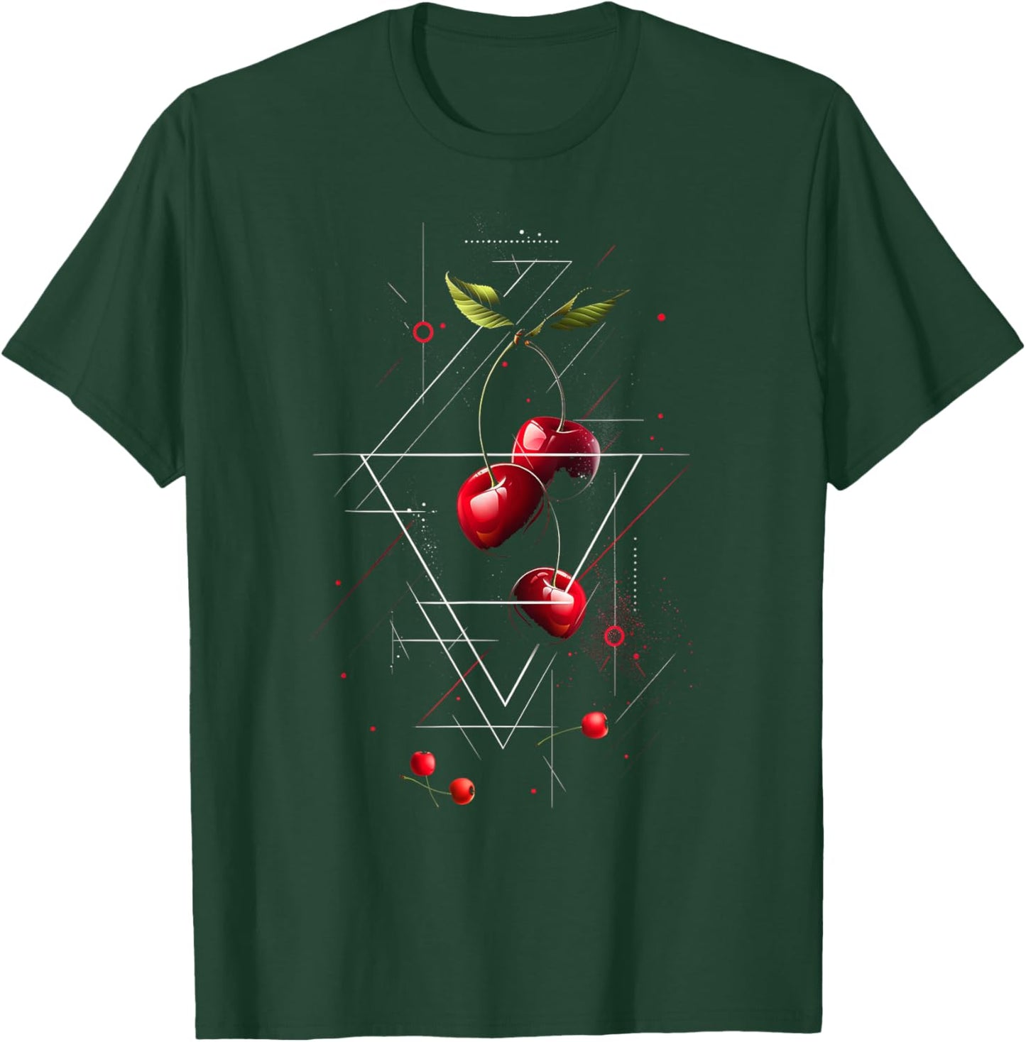 Geometrische Kirsche T-Shirt - T-Shirt | Forest