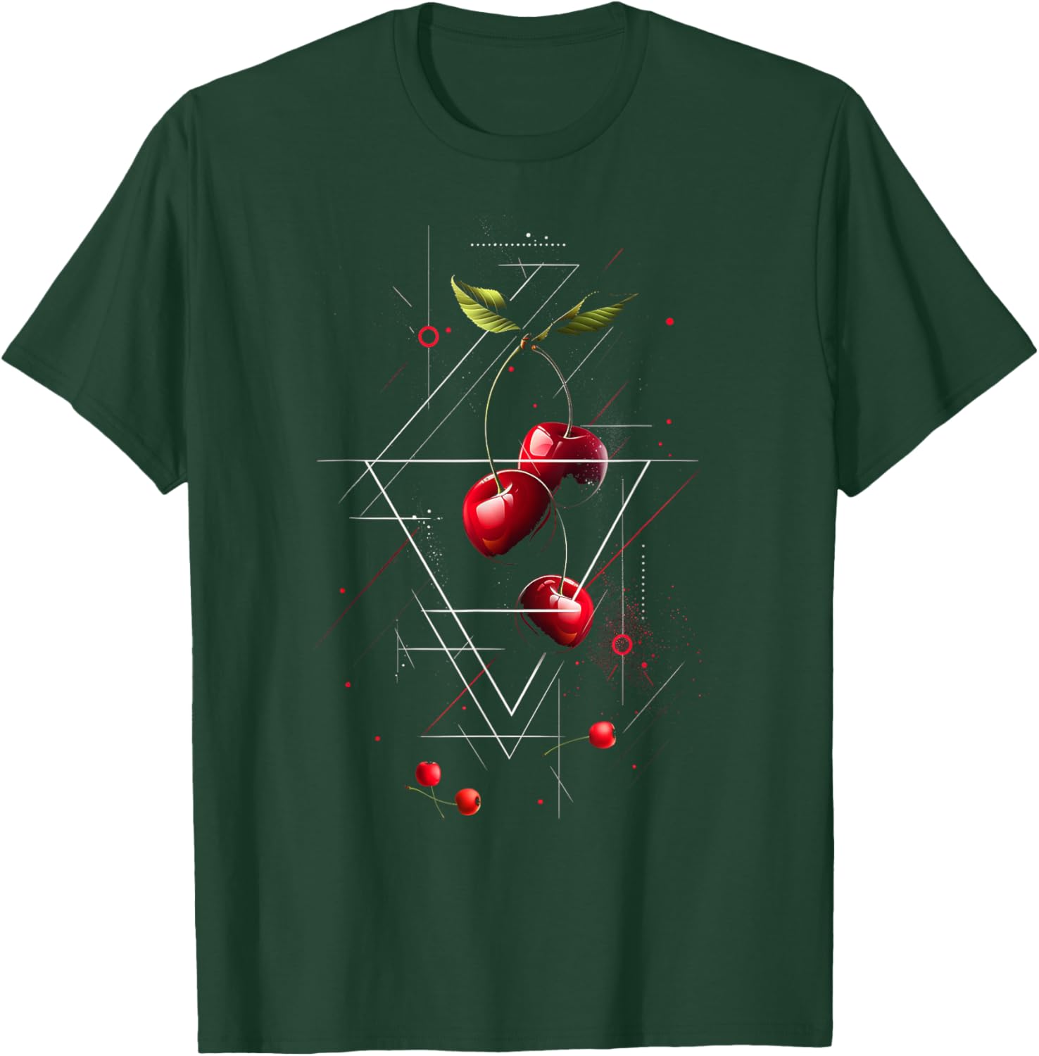 Geometrische Kirsche T-Shirt - T-Shirt | Forest