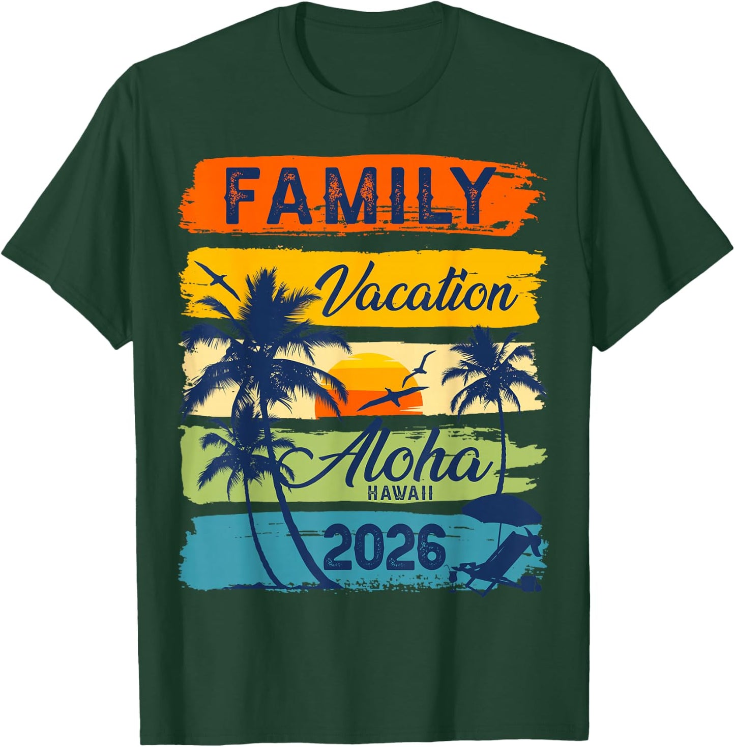 Aloha Hawaii Vacation 2026 Matching Family Trip Summer T-Shirt - T-Shirt | Forest