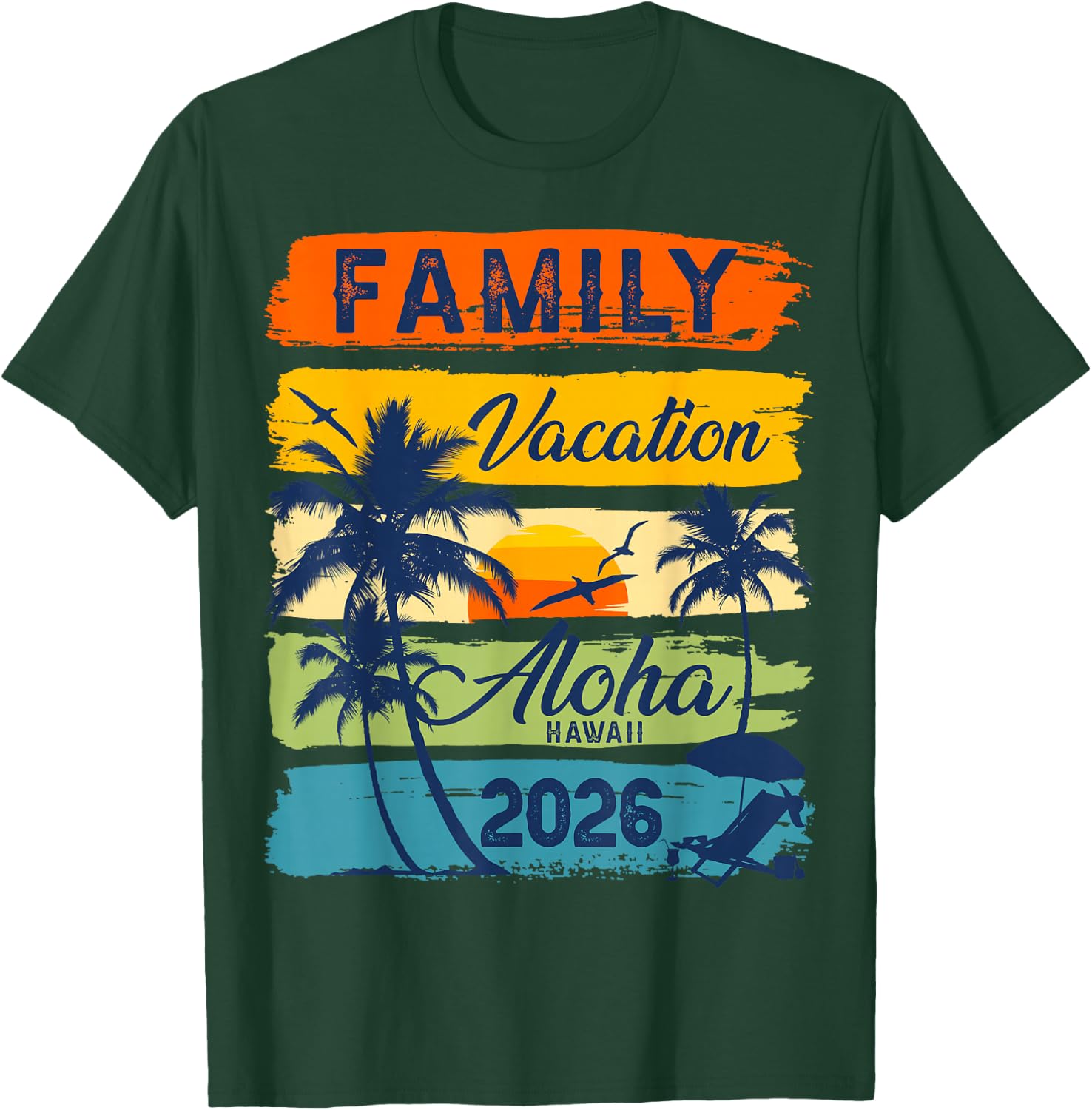 Aloha Hawaii Vacation 2026 Matching Family Trip Summer T-Shirt - T-Shirt | Forest