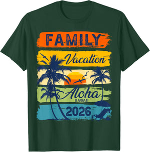Aloha Hawaii Vacation 2026 Matching Family Trip Summer T-Shirt - T-Shirt | Forest