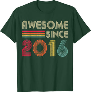 Awesome Since 2016 6th Birthday Retro T-Shirt - T-Shirt | Forest