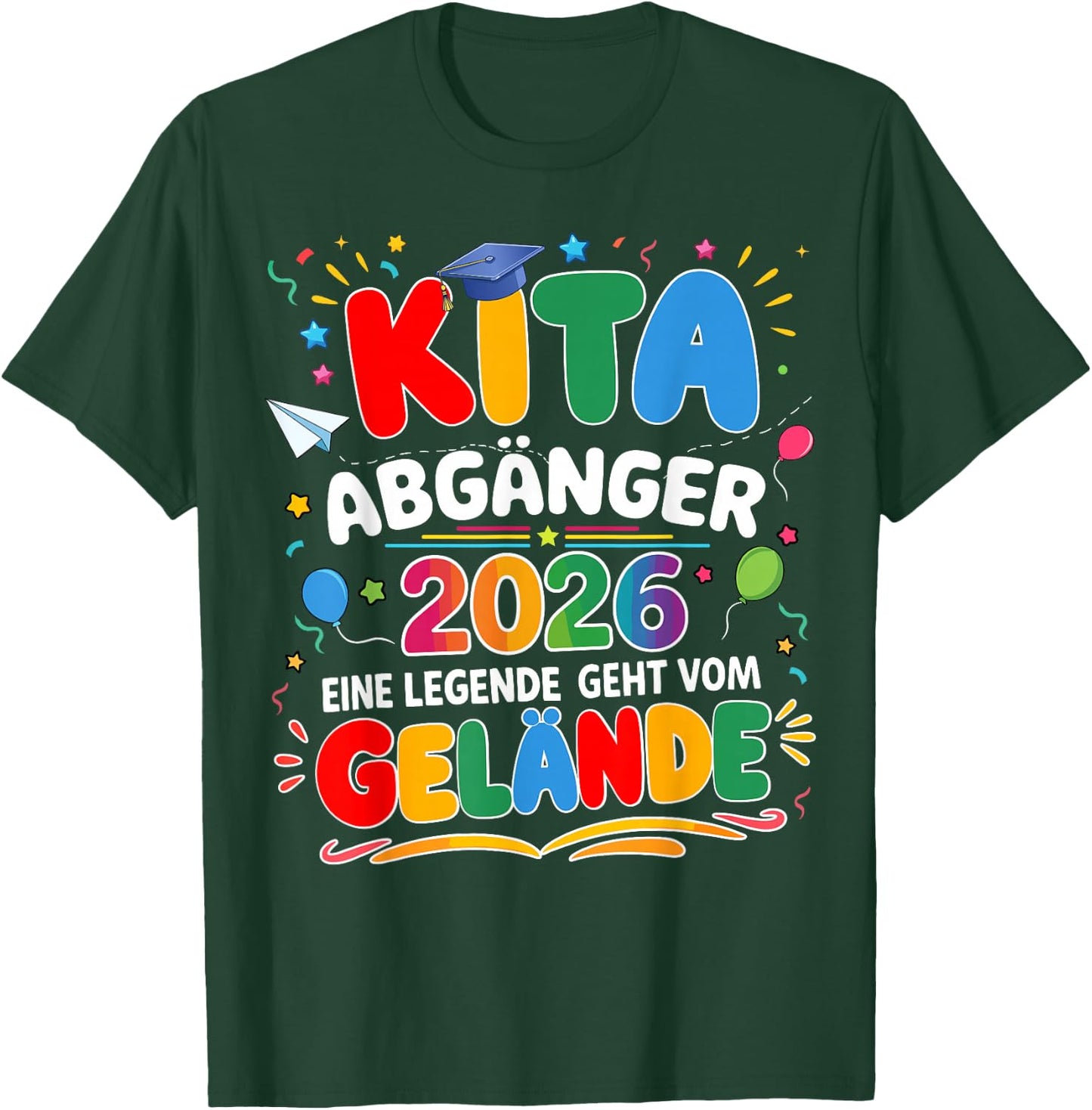 Kita abgänger 2026 Einschulung Schulkind Junge mädchen T-Shirt - T-Shirt | Forest