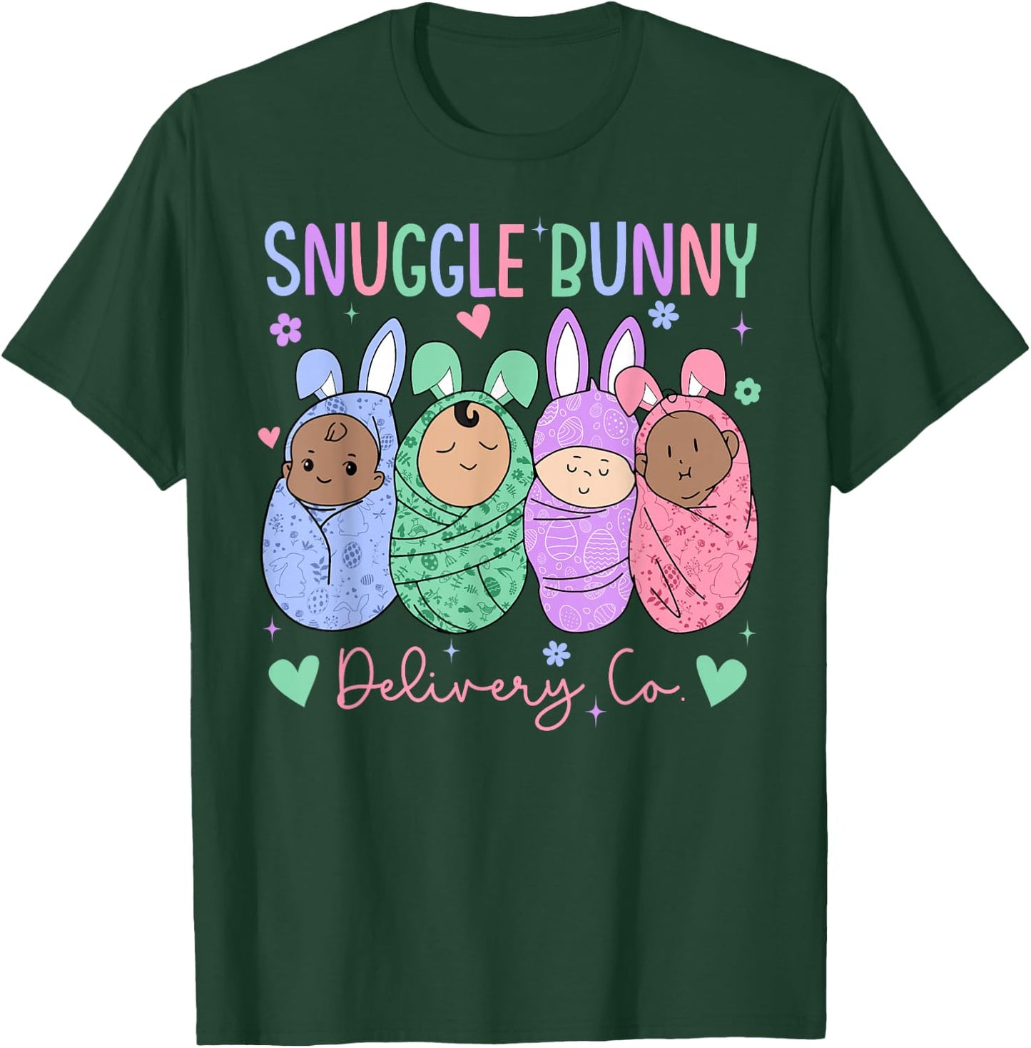 Snuggle Bunny Delivery Co Easter L&D Nurse Mother Baby Nurse T-Shirt - T-Shirt | Forest