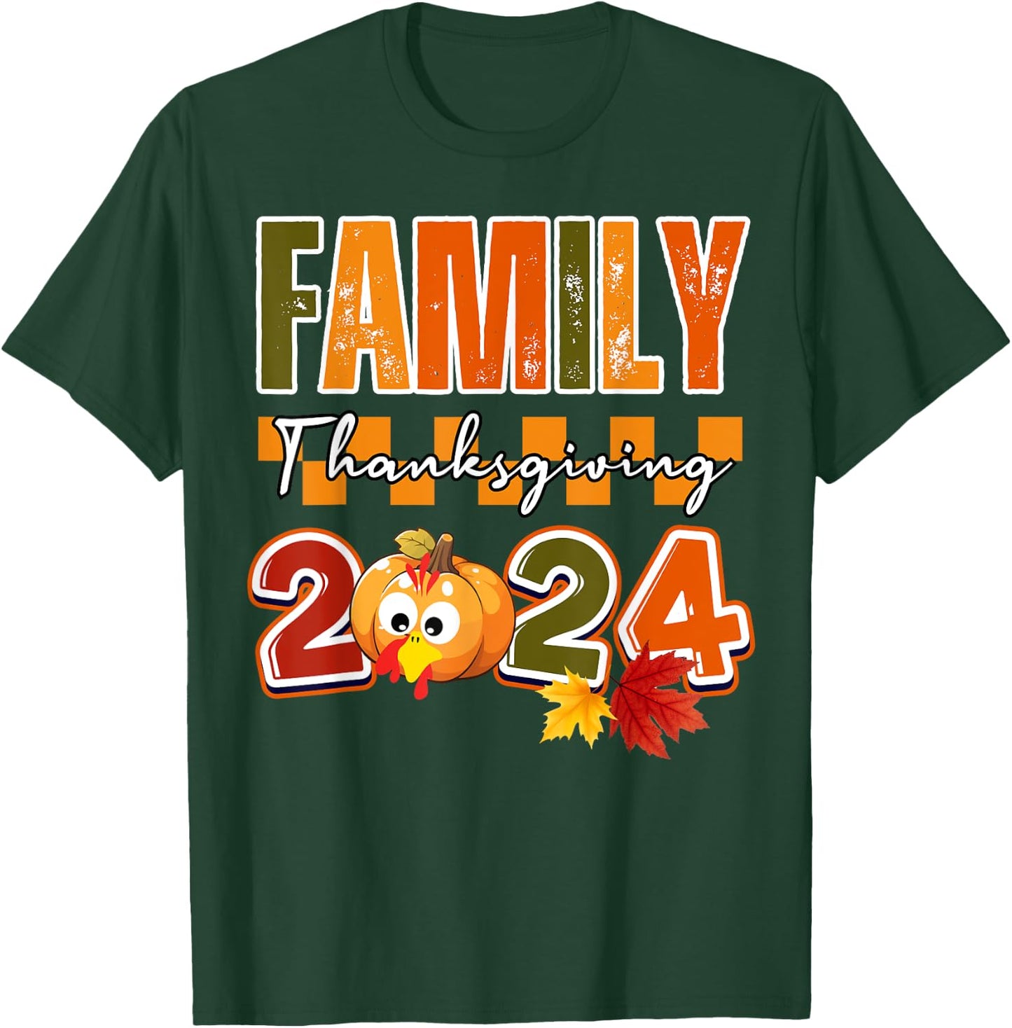 Funny Celebrate Turkey day matching family thanksgiving 2024 T-Shirt - T-Shirt | Forest