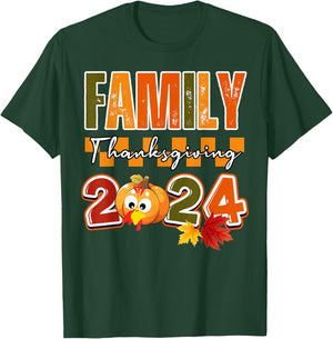 Funny Celebrate Turkey day matching family thanksgiving 2024 T-Shirt - T-Shirt | Forest