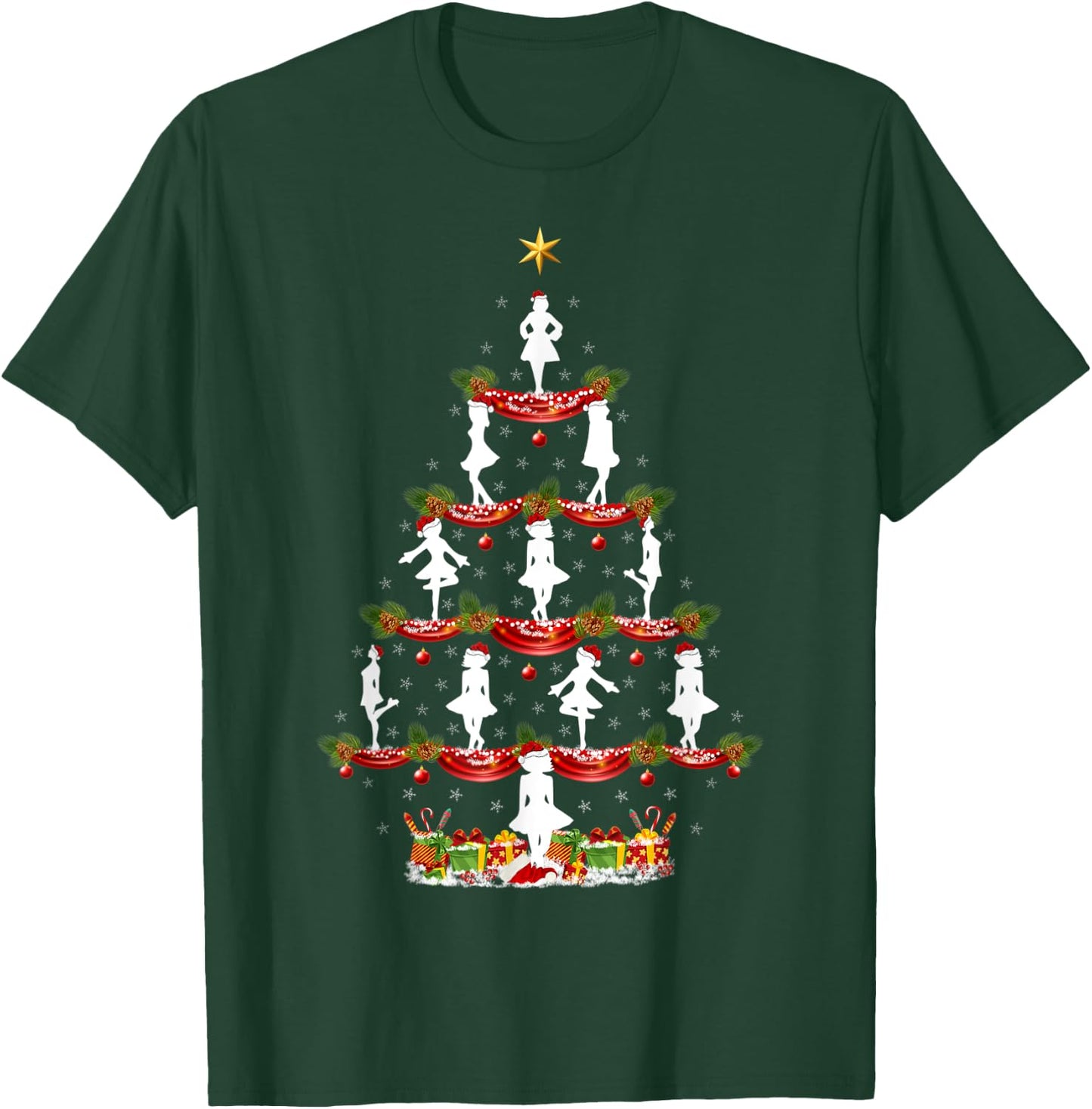 Funny Irish Dance Xmas Lighting Irish Dance Christmas Tree T-Shirt - T-Shirt | Forest