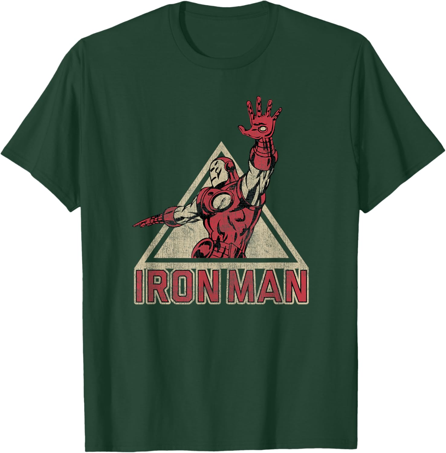 Marvel Iron Man Power Triangle Retro Vintage Graphic T-Shirt - T-Shirt | Forest