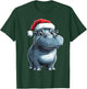 Hippopotamus Santa Hat Xmas Hippo Lovers Christmas Pajama T-Shirt - T-Shirt | Forest