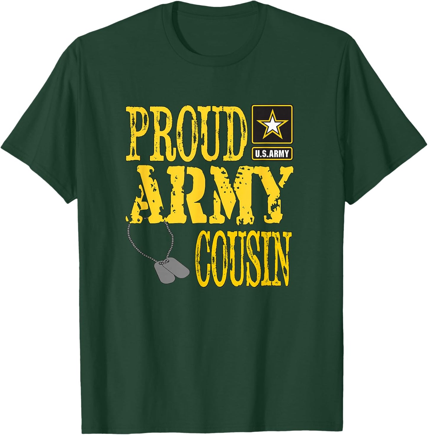Proud Army Cousin Military Pride T-Shirt - T-Shirt | Forest