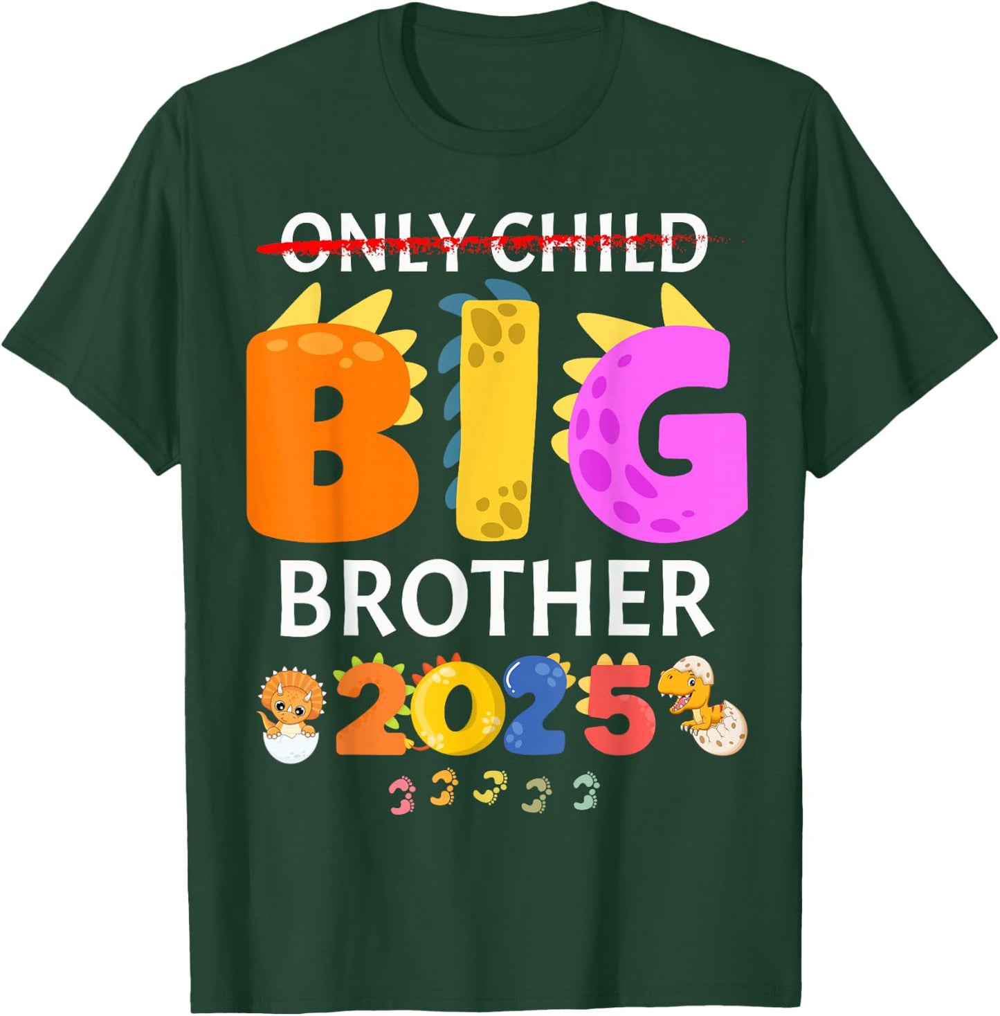 Promoted to Big Brother Dinosaur Theme 2025 Kids Shirt T-Shirt - T-Shirt | Forest