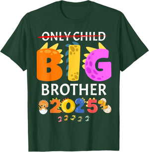 Promoted to Big Brother Dinosaur Theme 2025 Kids Shirt T-Shirt - T-Shirt | Forest