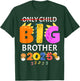 Promoted to Big Brother Dinosaur Theme 2025 Kids Shirt T-Shirt - T-Shirt | Forest