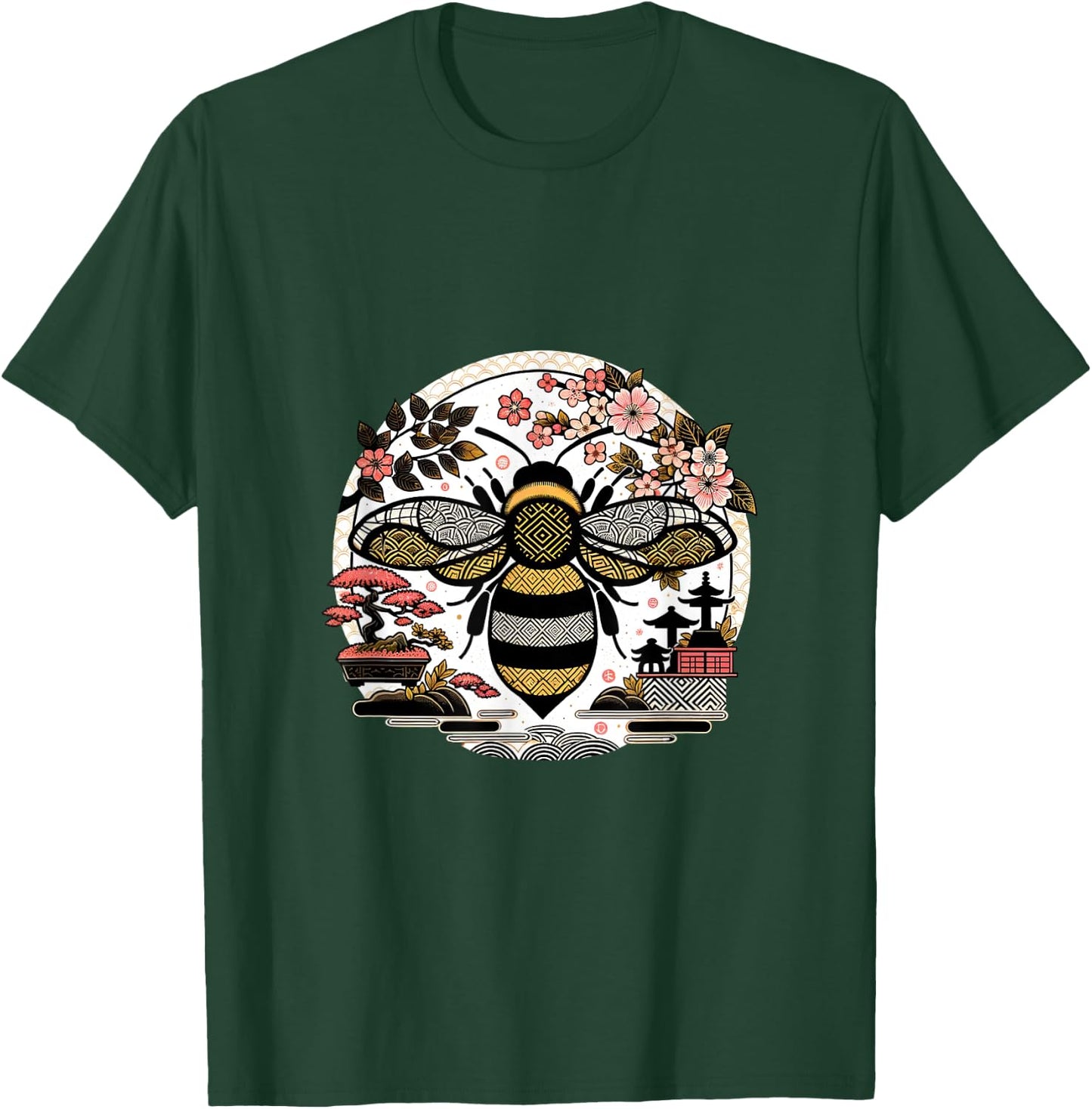 Japanese Garden BumbleBee Beekeeper Honey Bees T-Shirt - T-Shirt | Forest