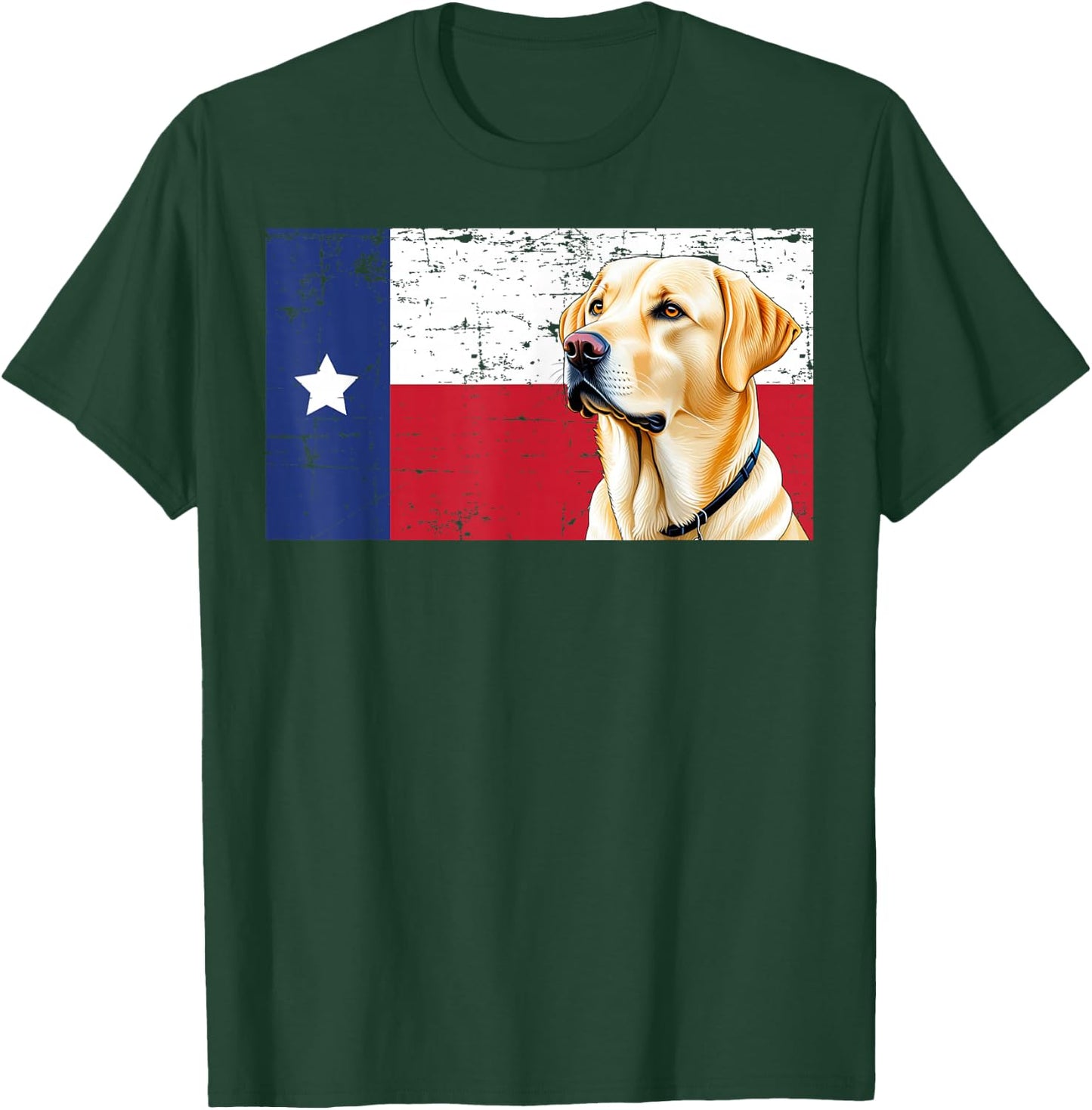 Yellow Labrador Texas Flag Dog T-Shirt - T-Shirt | Forest