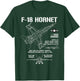F-18 Hornet Fighter Jet Specs Militärflugzeug F18 Hornet T-Shirt - T-Shirt | Forest