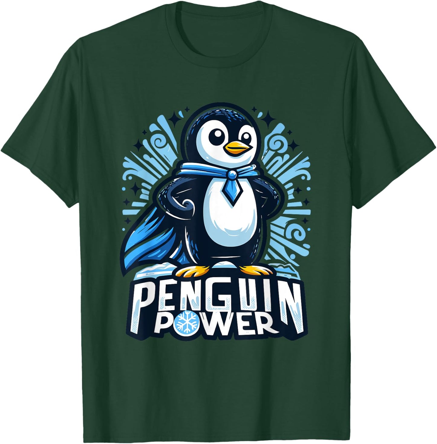 Penguin Power Super Hero - Cute Penguin Superhero T-Shirt - T-Shirt | Forest