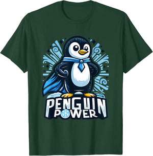Penguin Power Super Hero - Cute Penguin Superhero T-Shirt - T-Shirt | Forest
