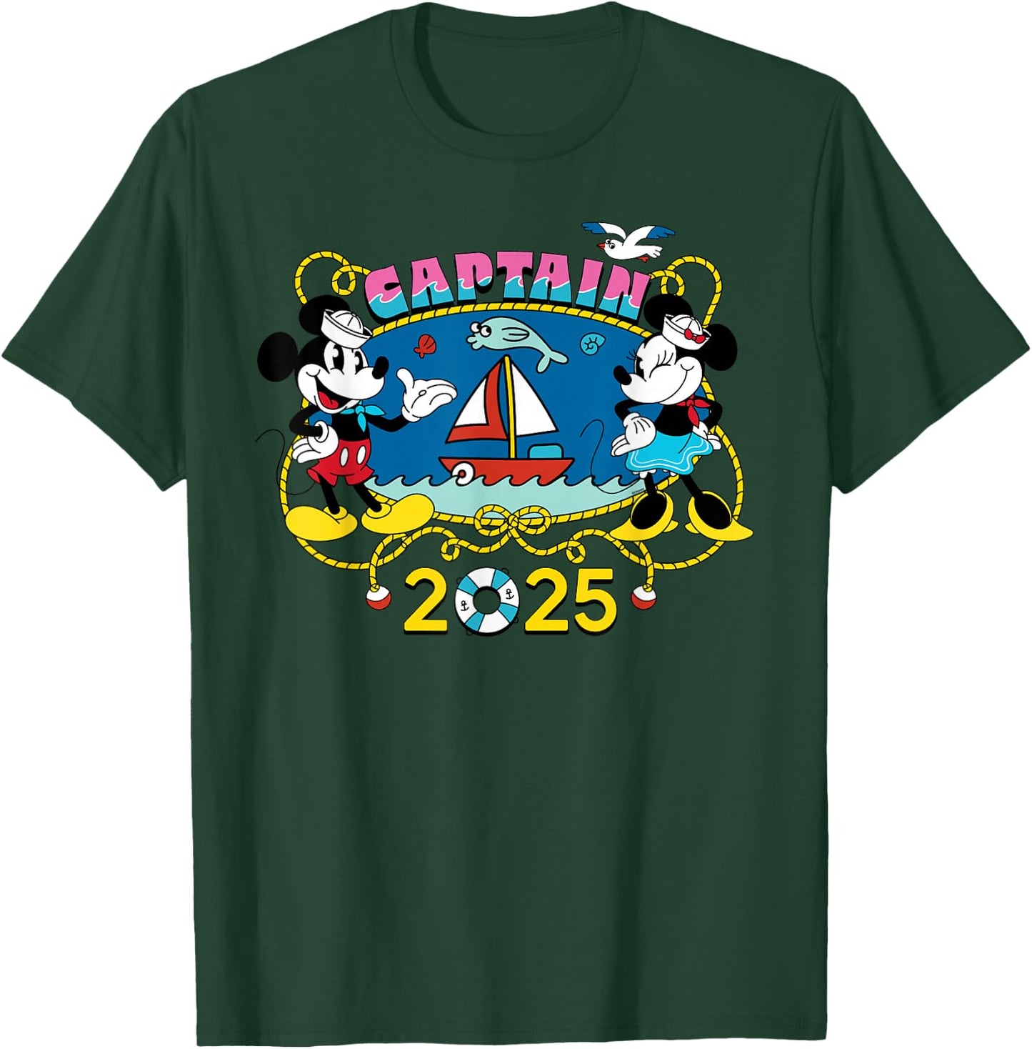 Disney Cruise 2025 Family Group Vacation Matching Captain T-Shirt - T-Shirt | Forest