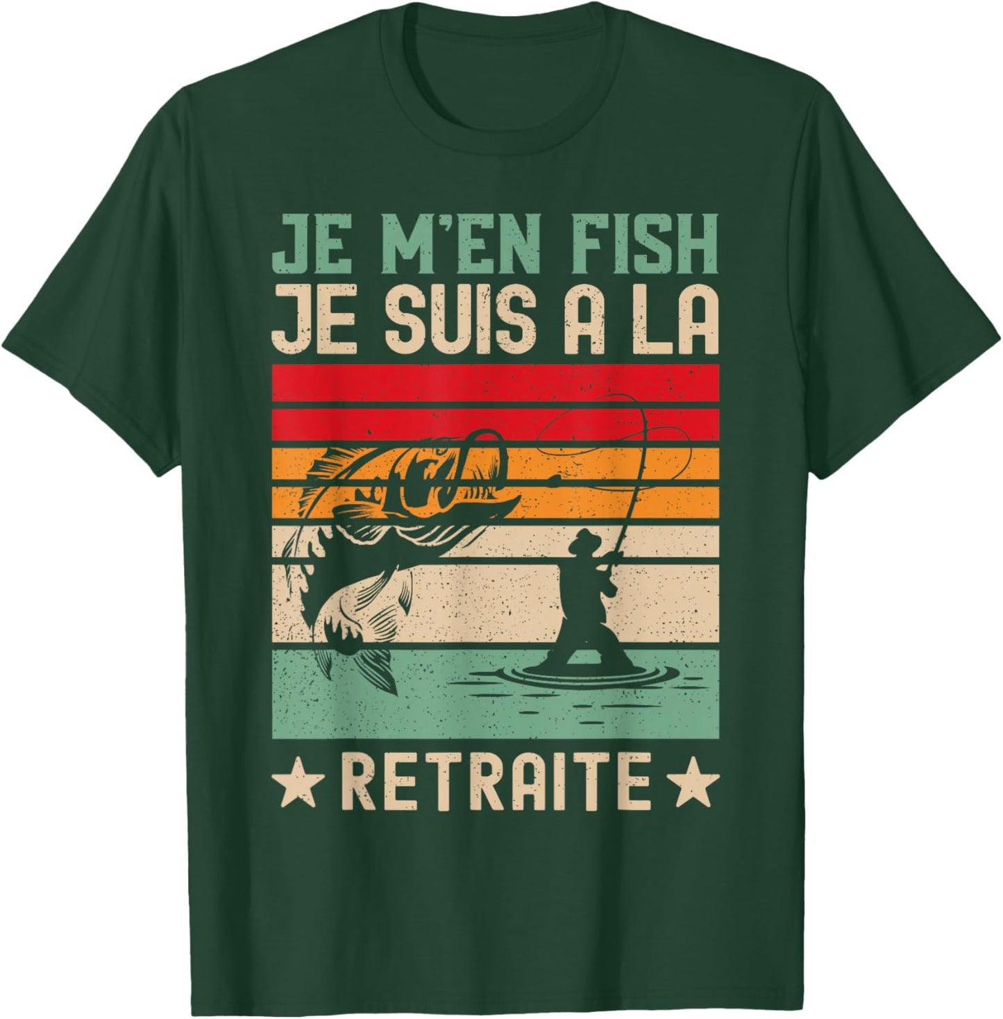 Je M'en Fish Retraite Fisherman – Funny Retired , Black, S T-Shirt - T-Shirt | Forest