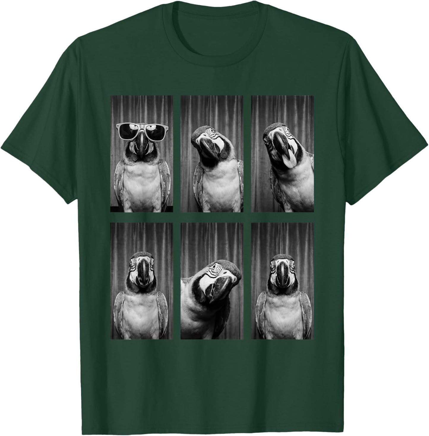Parrot Photobooth Bird Funny Animal Portrait T-Shirt - T-Shirt | Forest