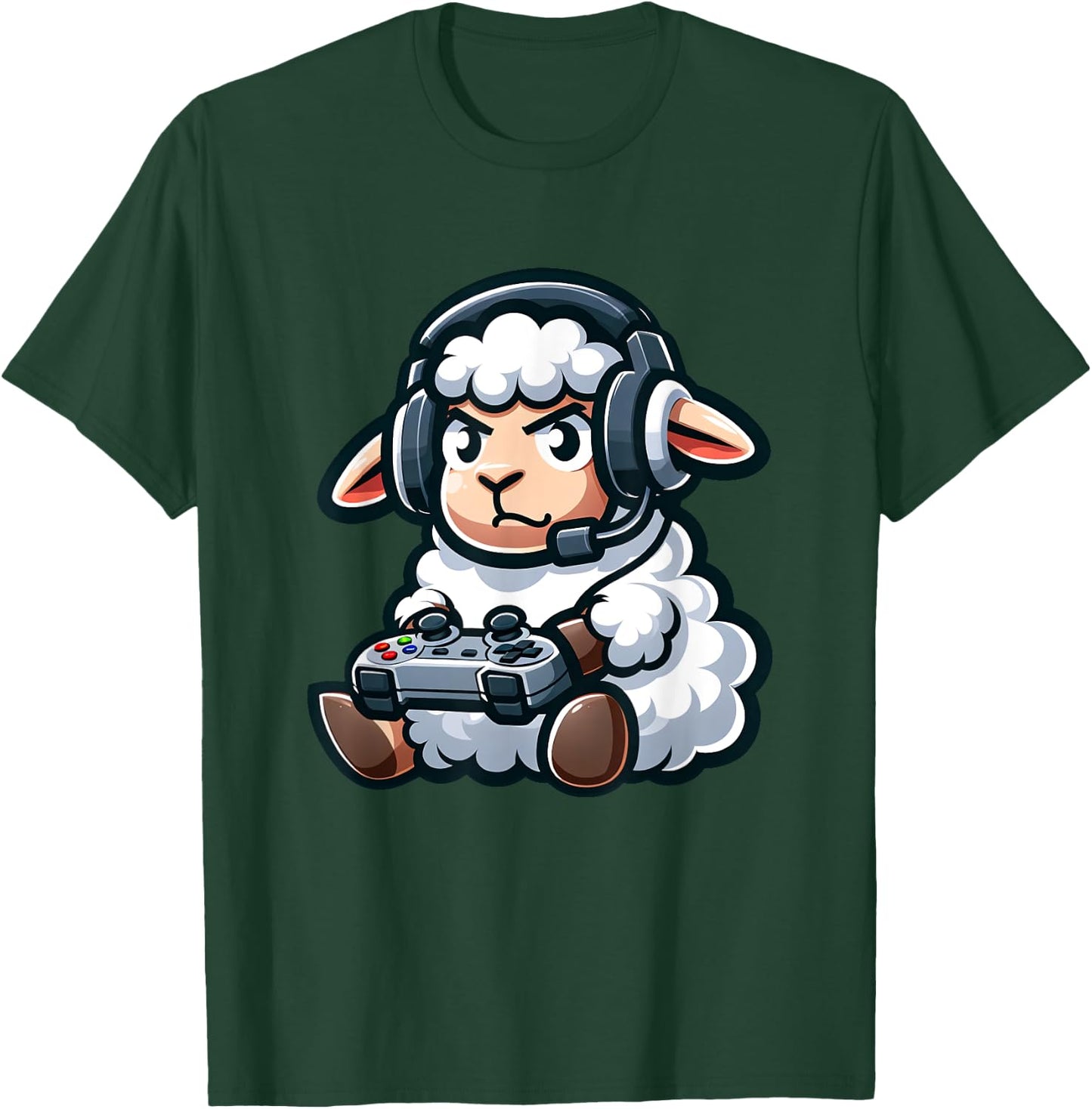 Funny Sheep Gamer Video Games Boys Girls Kids T-Shirt - T-Shirt | Forest