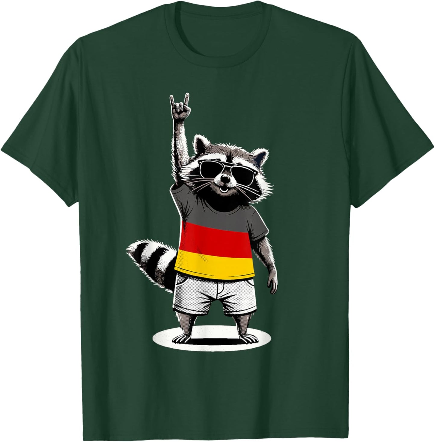 Deutsche Flagge Waschbär Deutschland T-Shirt - T-Shirt | Forest