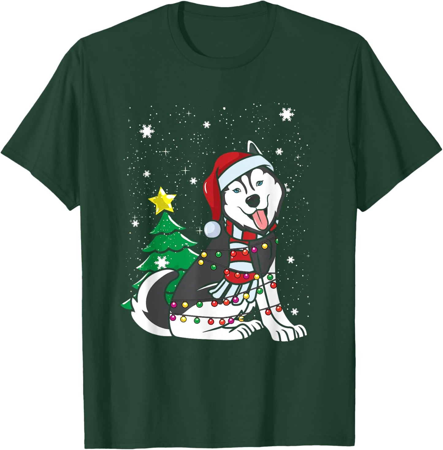 Funny Siberian Husky Christmas Dog Lover Women T-Shirt - T-Shirt | Forest