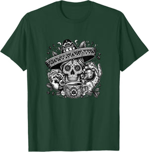 Vintage Skeleton Tequila Mexico Dia De Los Muertos Mexican T-Shirt - T-Shirt | Forest