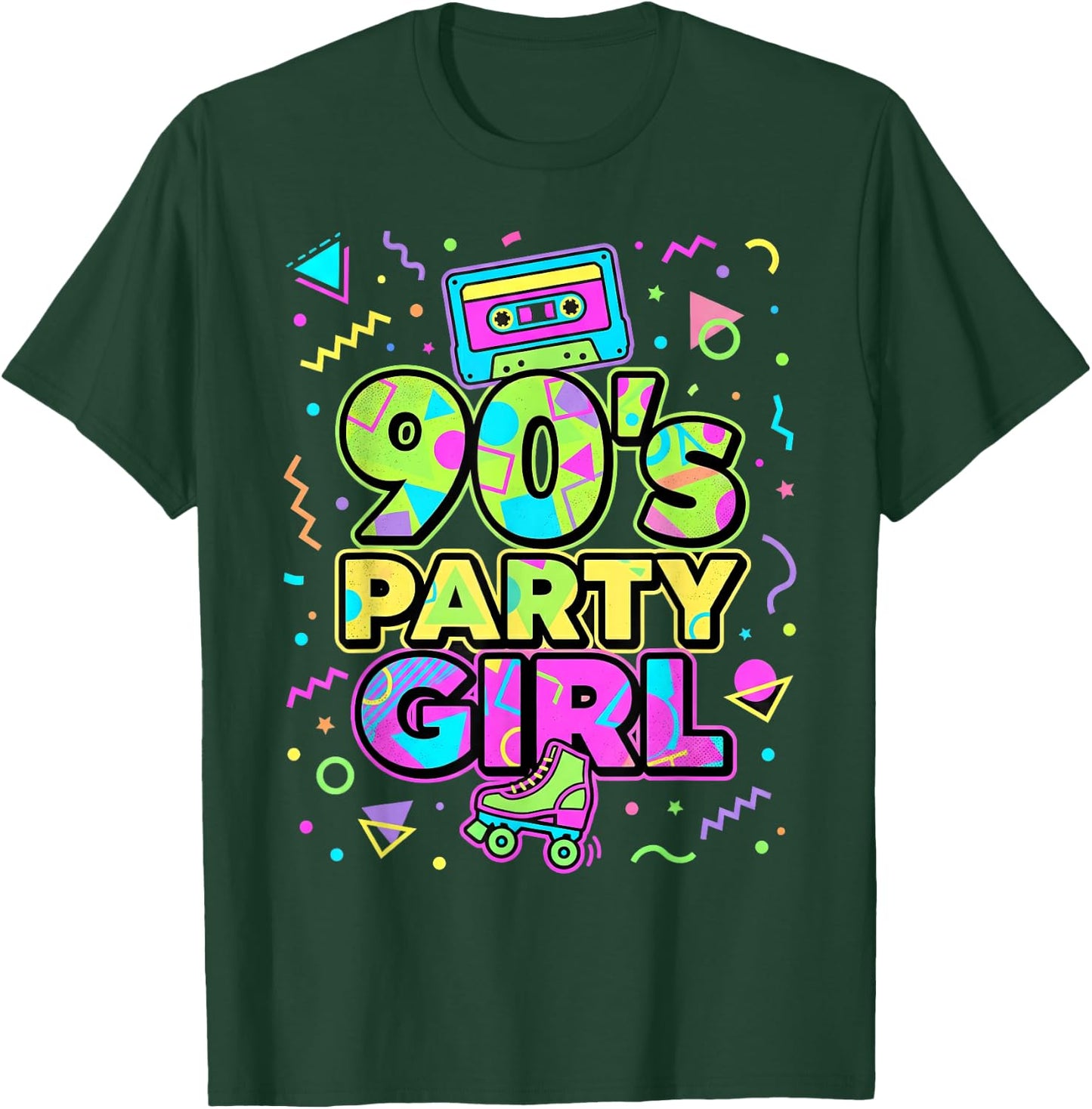 90s Party Girl Damen Outfit 90er Jahre T-Shirt - T-Shirt | Forest