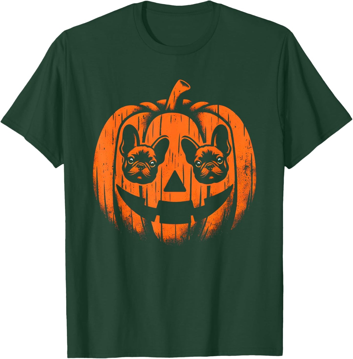 Dog Halloween French Bulldog Jack O Lantern Pumpkin Women Kids T-Shirt - T-Shirt | Forest