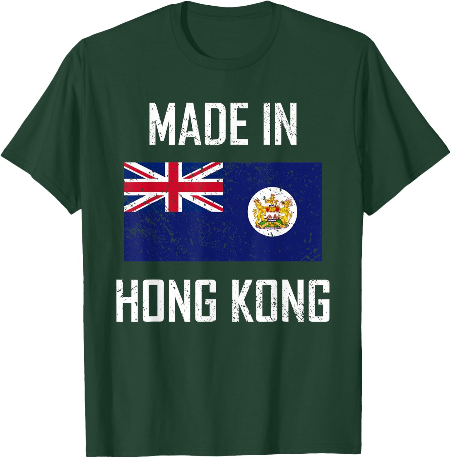 Made In Hong Kong British Colonial Flag HK Vintage T-Shirt - T-Shirt | Forest