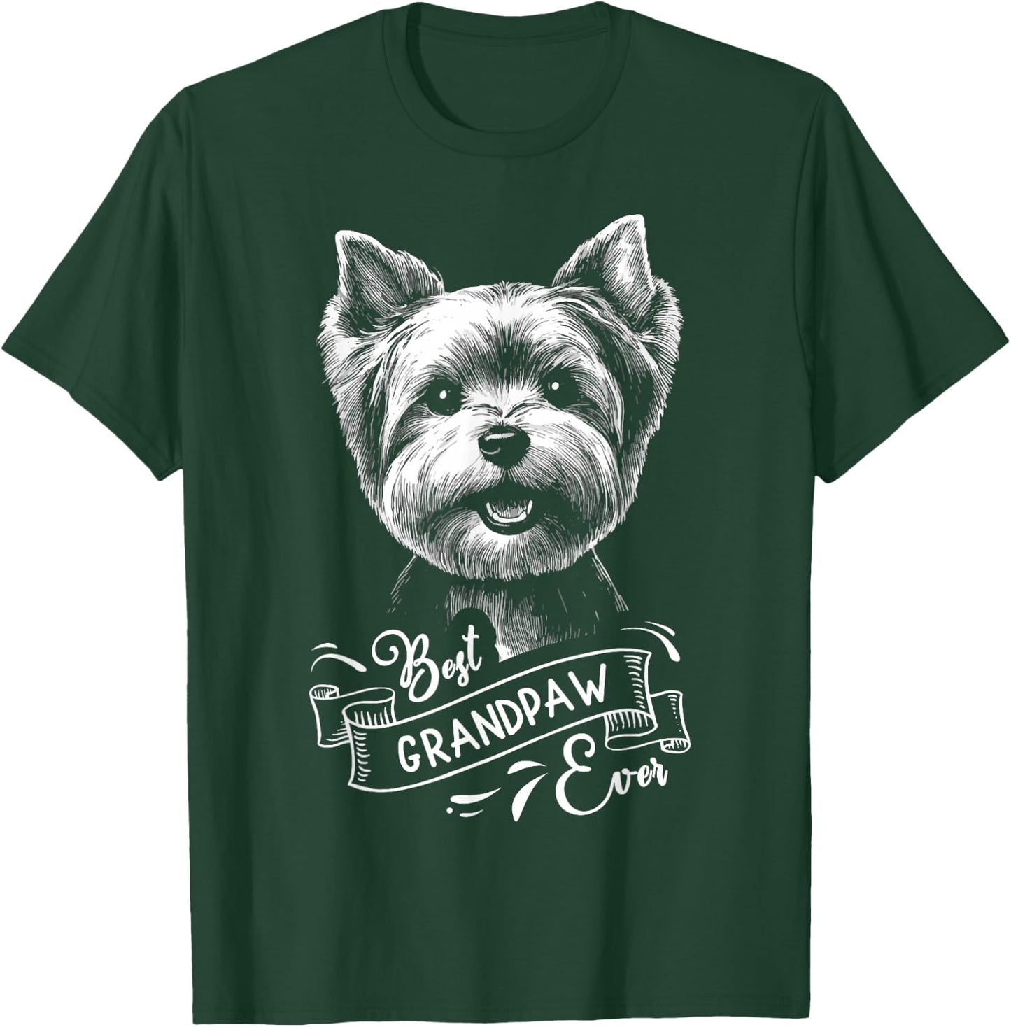 Best Grandpaw Ever Yorkshire Terrier Yorkie Dog Grandpa T-Shirt - T-Shirt | Forest