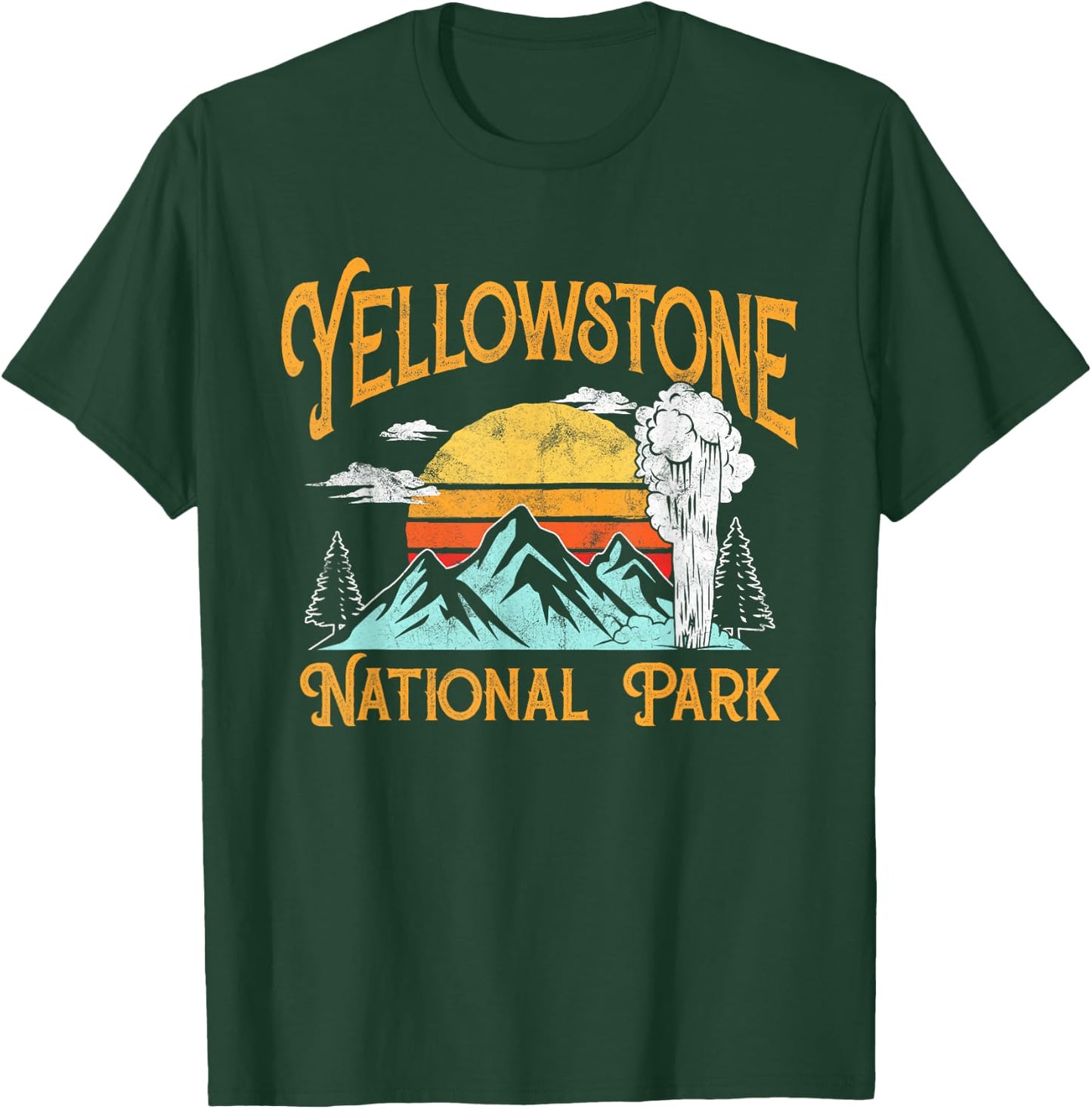 Vintage Yellowstone National Park Retro 80's Graphic T-Shirt - T-Shirt | Forest
