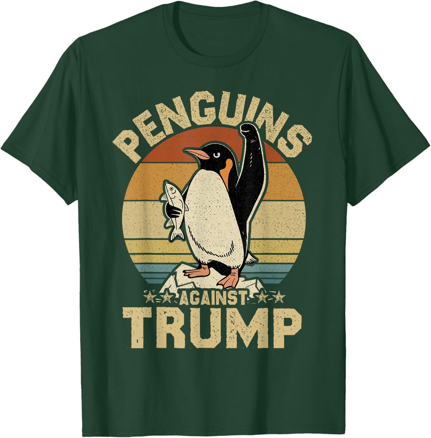 Penguin Flippers Up Resist Funny Penguins Against Trump T-Shirt - T-Shirt | Forest