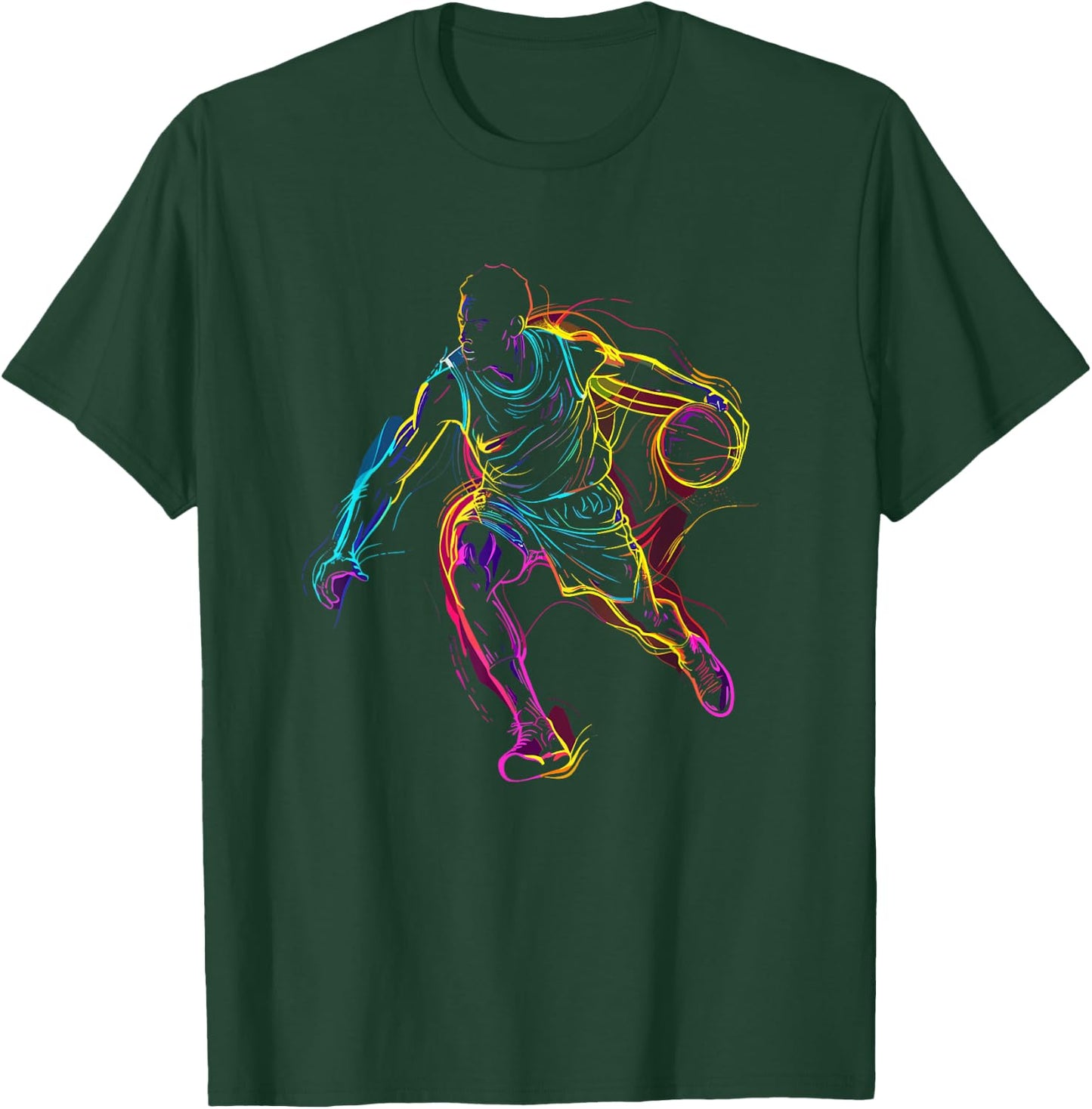 Basketball Guy Sketch Basketball Boys T-Shirt - T-Shirt | Forest