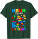 Bruh It's My 6th Birthday Building Brick 6 Years Old Boys T-Shirt - T-Shirt | Forest