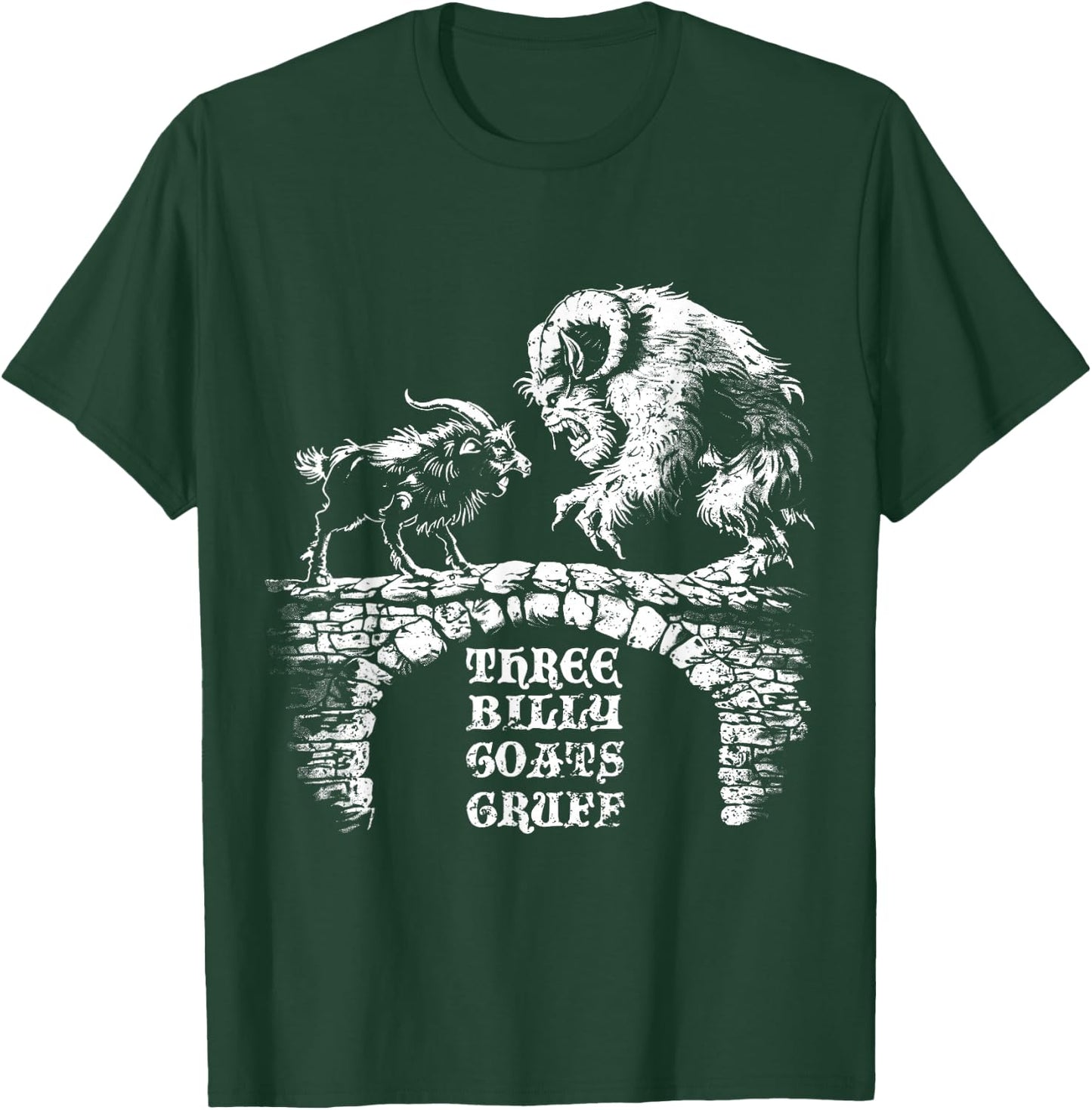 Three Billy Goats Gruff Fairytale Vintage T-Shirt - T-Shirt | Forest