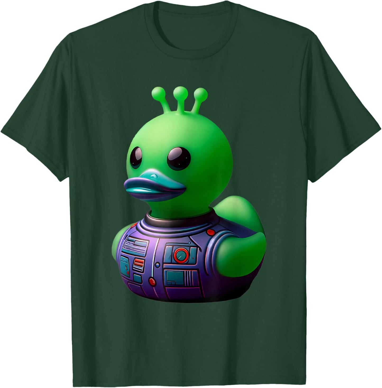 Alien Rubber Duck Green Extraterrestrial Men Women Kids T-Shirt - T-Shirt | Forest