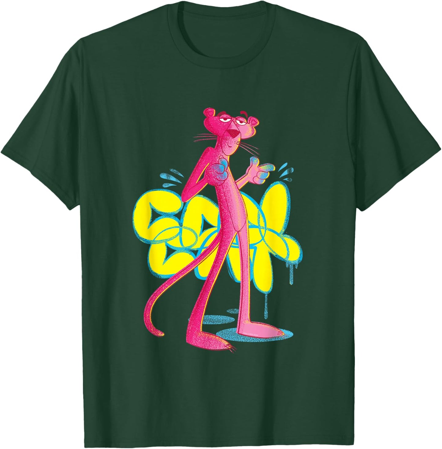 Pink Panther Cool Cat Graffiti Chalk Art T-Shirt - T-Shirt | Forest