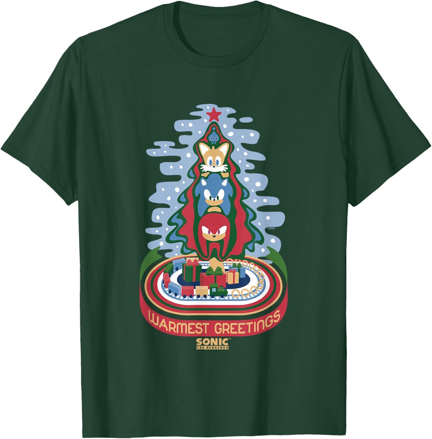 Sonic The Hedgehog Christmas Warmest Greetings Vintage T-Shirt - T-Shirt | Forest