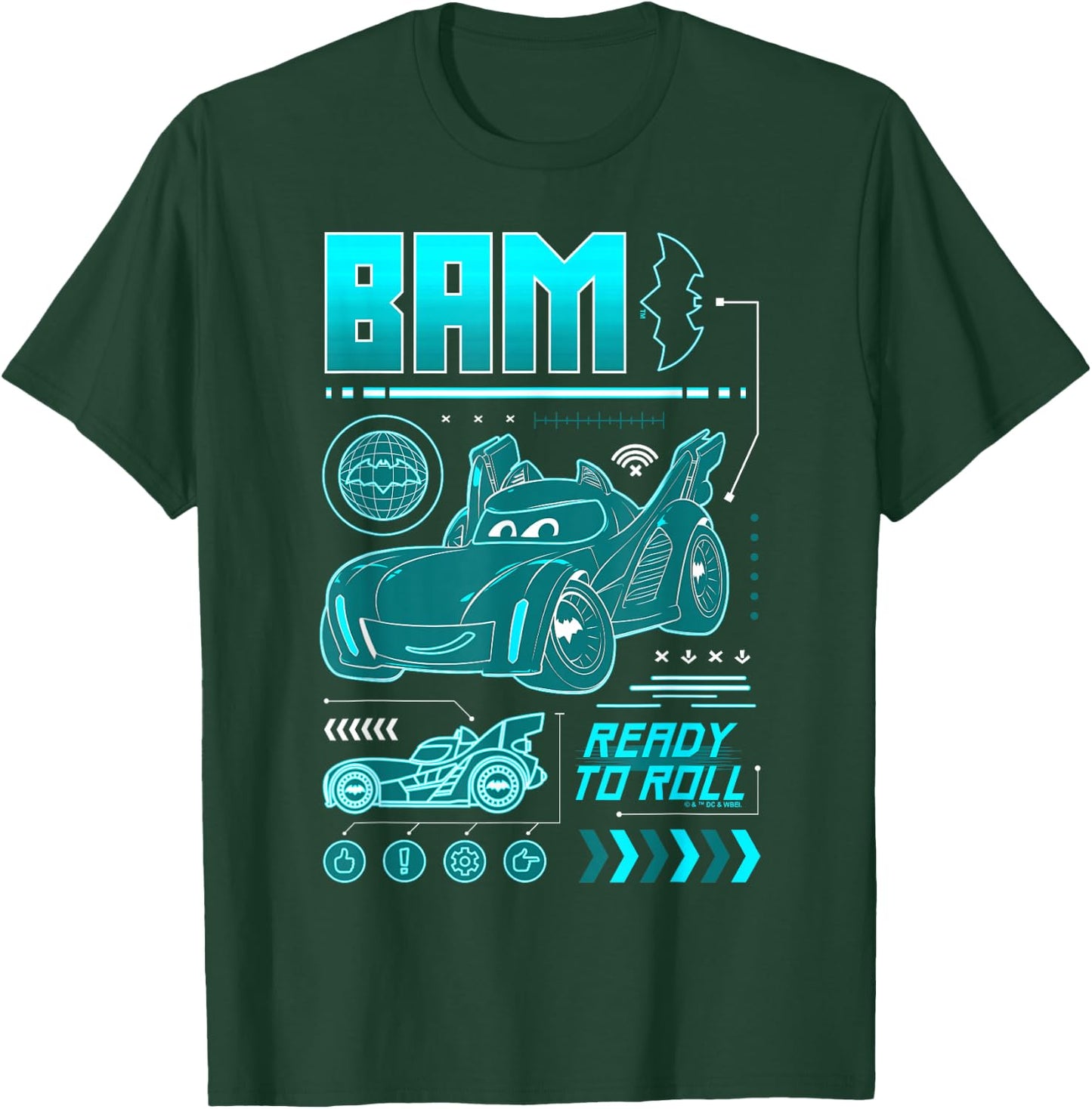 Batman Batwheels BAM Schematic T-Shirt - T-Shirt | Forest