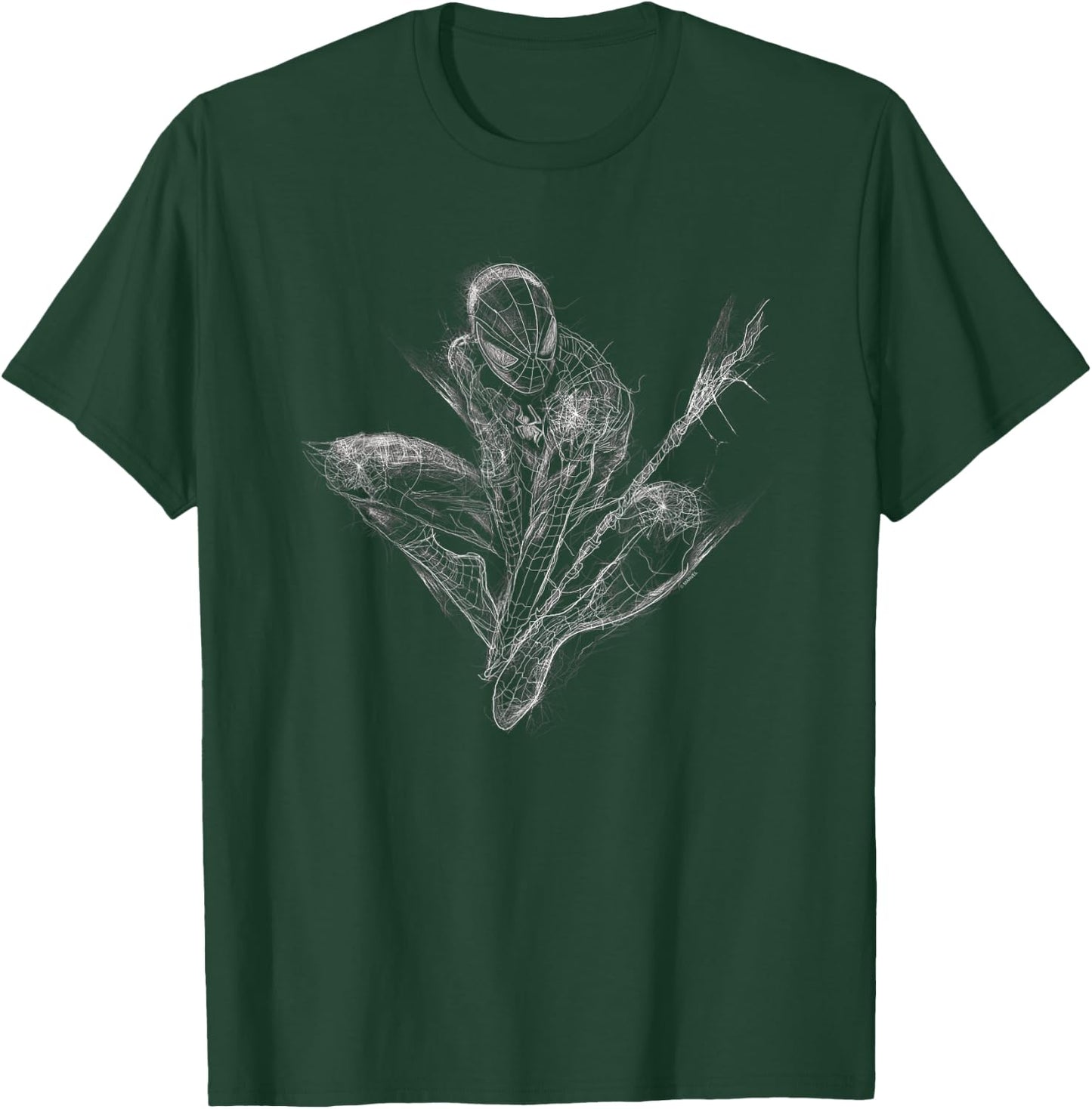 Marvel Universe Spiderman Web Crouch T-Shirt - T-Shirt | Forest