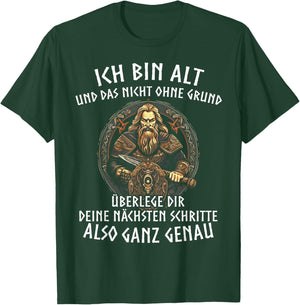 Viking Wolf Nordic Mythology Runes Norman , black T-Shirt - T-Shirt | Forest