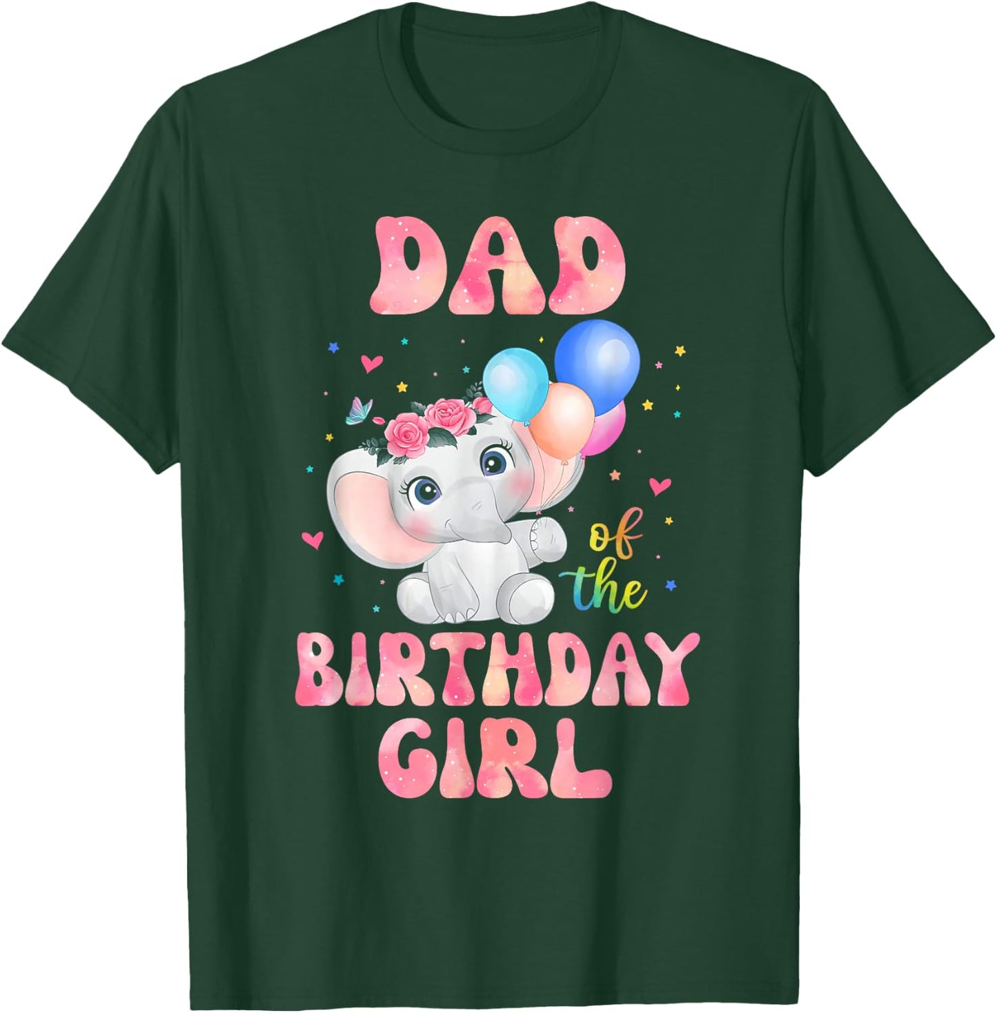 Dad of The Birthday Girl Shirt Elephant Daddy Papa Dada 1st T-Shirt - T-Shirt | Forest