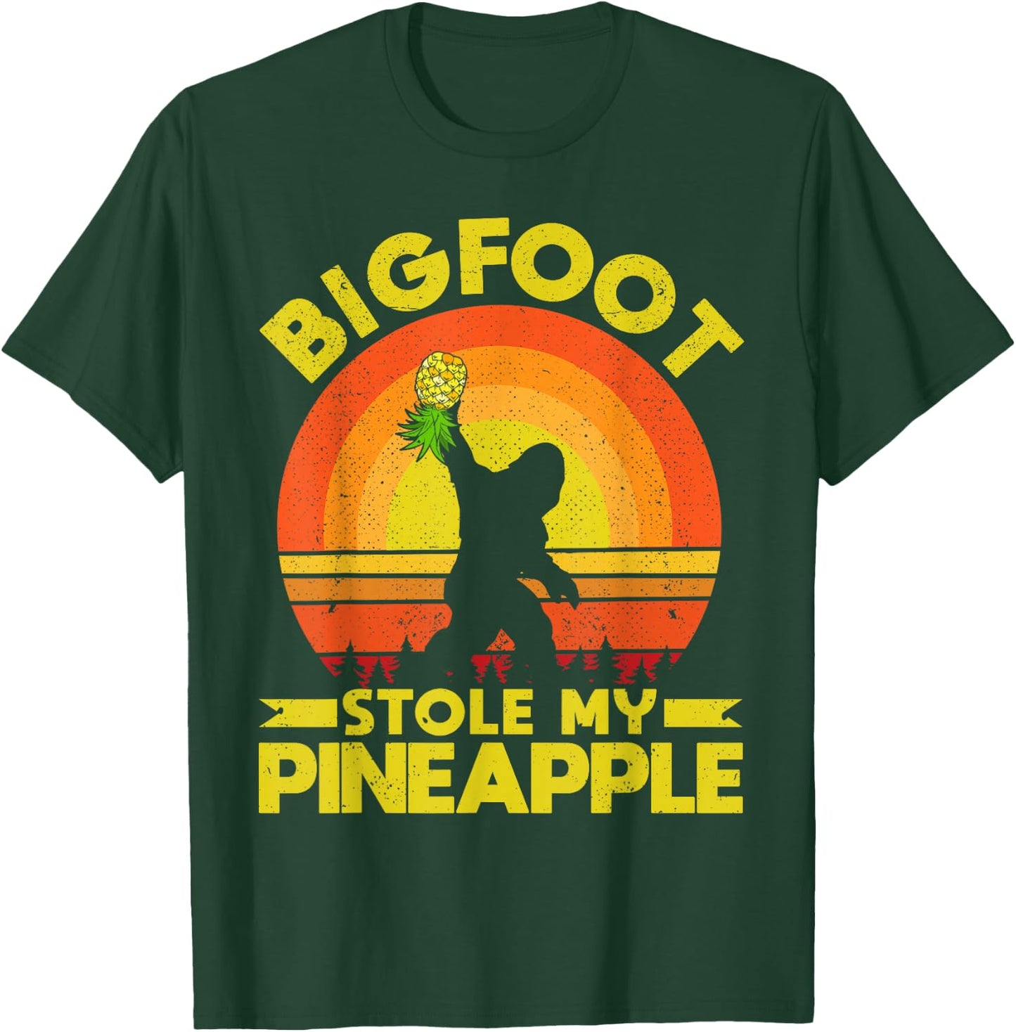 Bigfoot Stole My Pineapple Upside Down Pineapple Swinger T-Shirt - T-Shirt | Forest