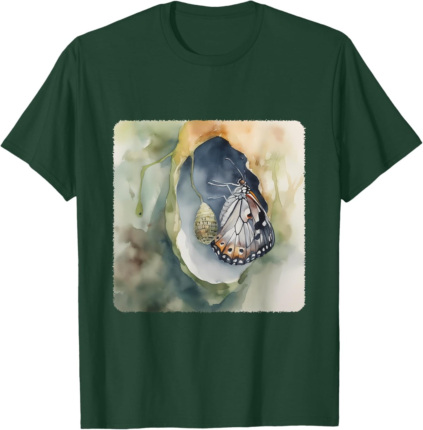 A Butterfly Emerging From A Cocoon. Butterfly Life Cycle T-Shirt - T-Shirt | Forest