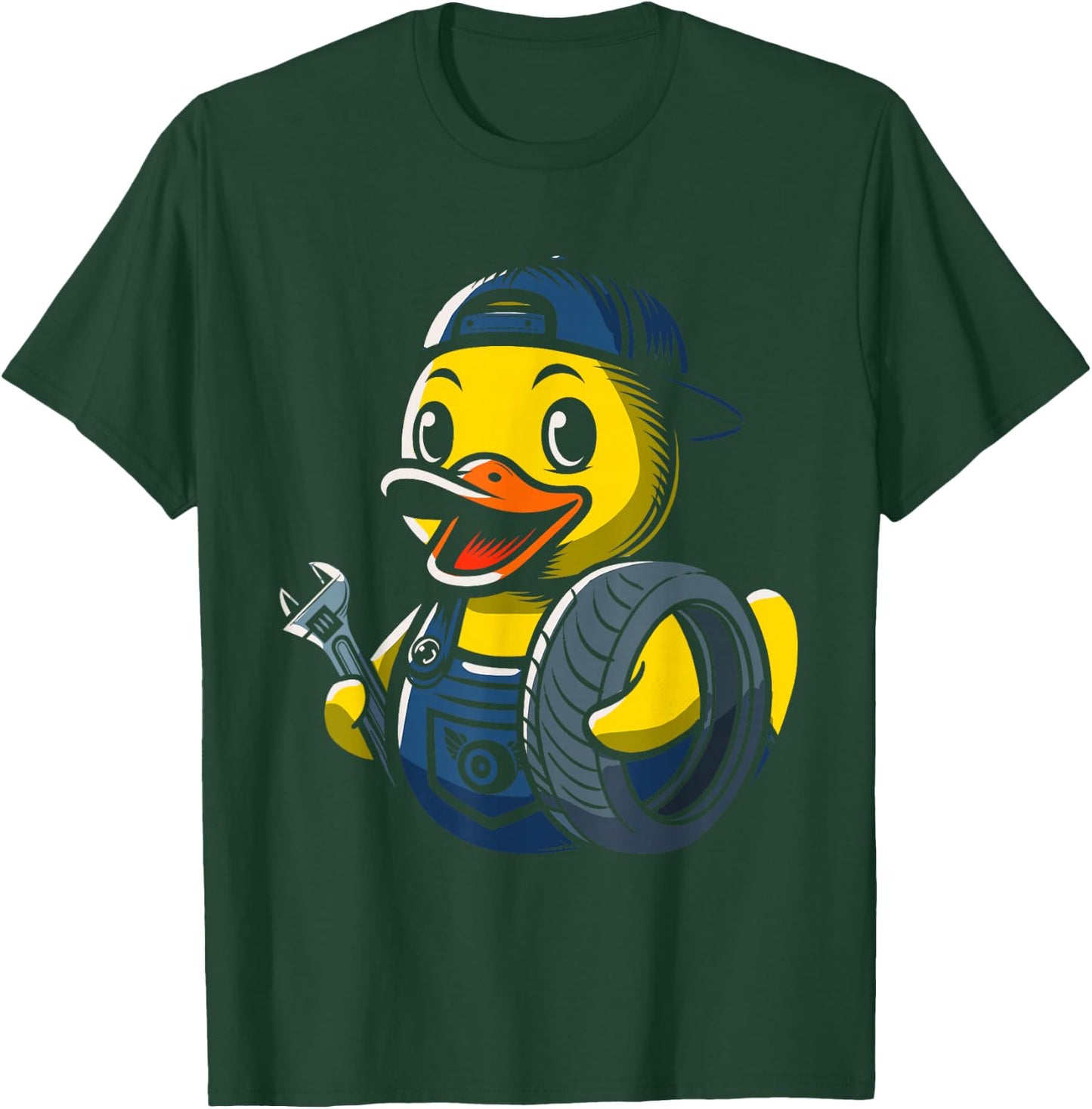 Auto Mechanic Rubber Duck Car Mechanics Duckling T-Shirt - T-Shirt | Forest