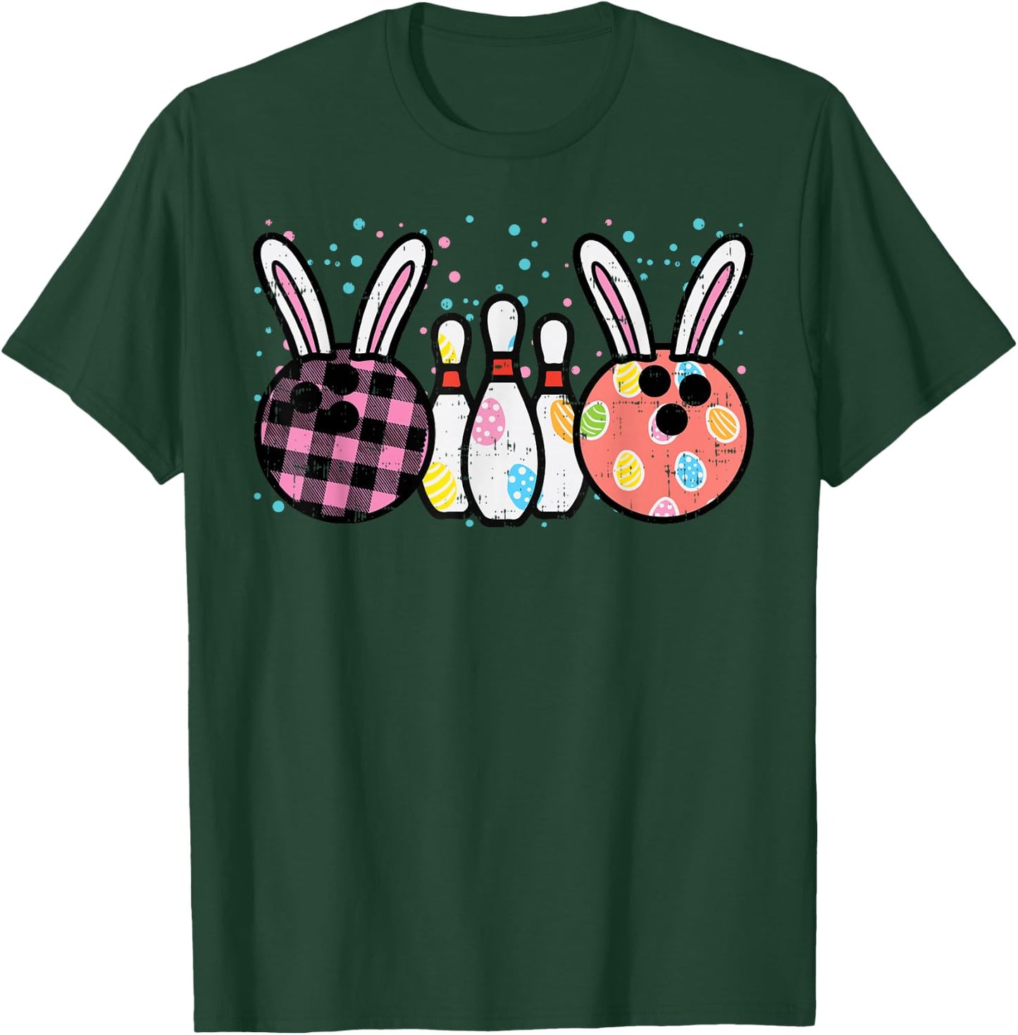 Easter Bunny Bowling Cute Spring Sport Women Girls Kids Teen T-Shirt - T-Shirt | Forest